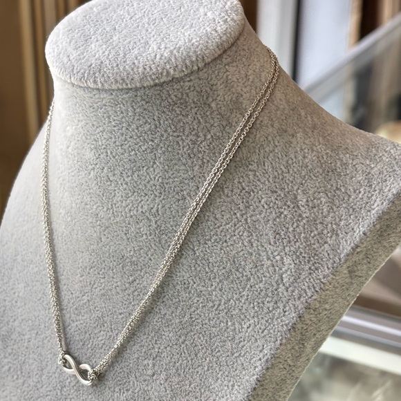 Tiffany & Co. Double Chain Infinity Necklace 16" - Picture 7 of 8